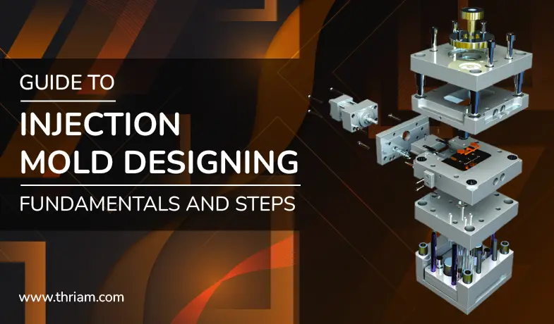 Guide to injection mold designing, fundamentals and steps banner by Thriam