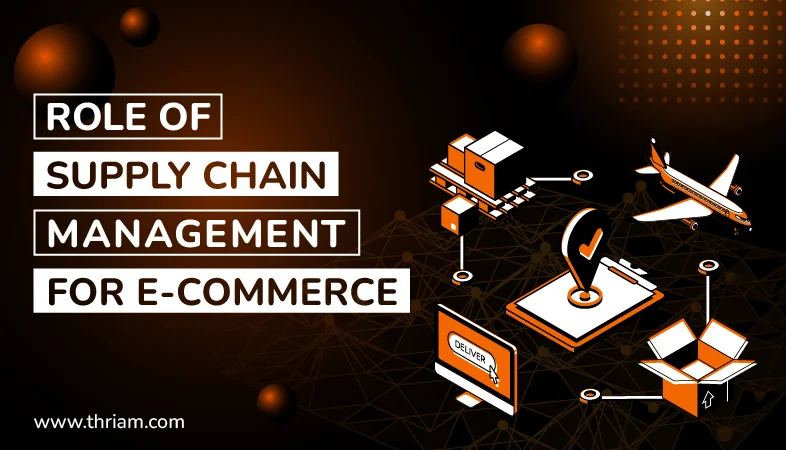 The Role of Supply Chain Management in E-commerce banner by Thriam