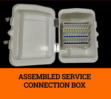 Assembled spring loaded ready to use service connection box
