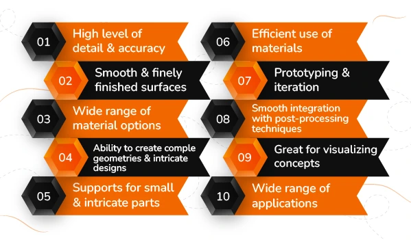 Advantages of SLA 3D Printing banner by Thriam