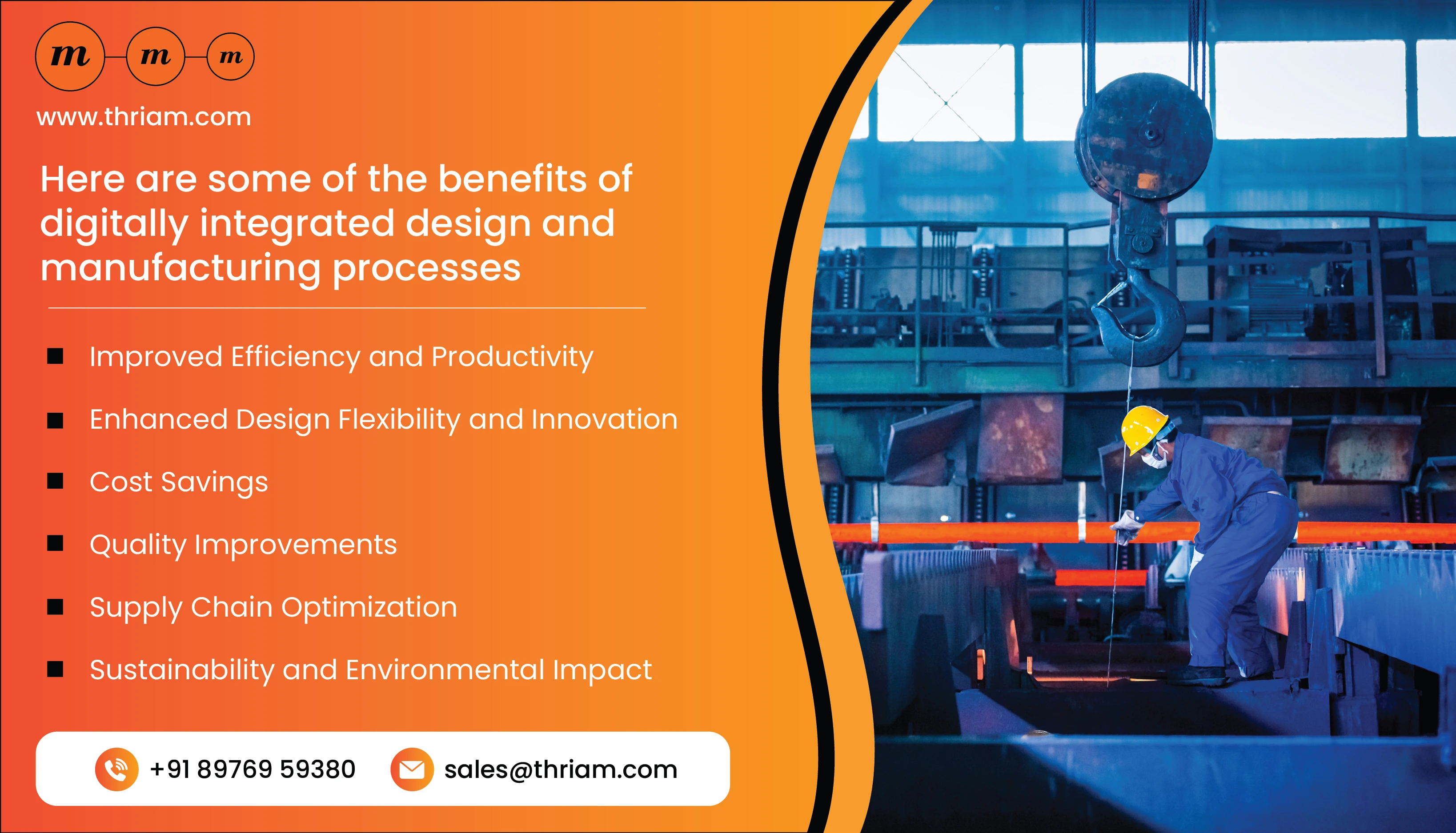 benefits of digitally integrated design and manufacturing processes banner by Thriam