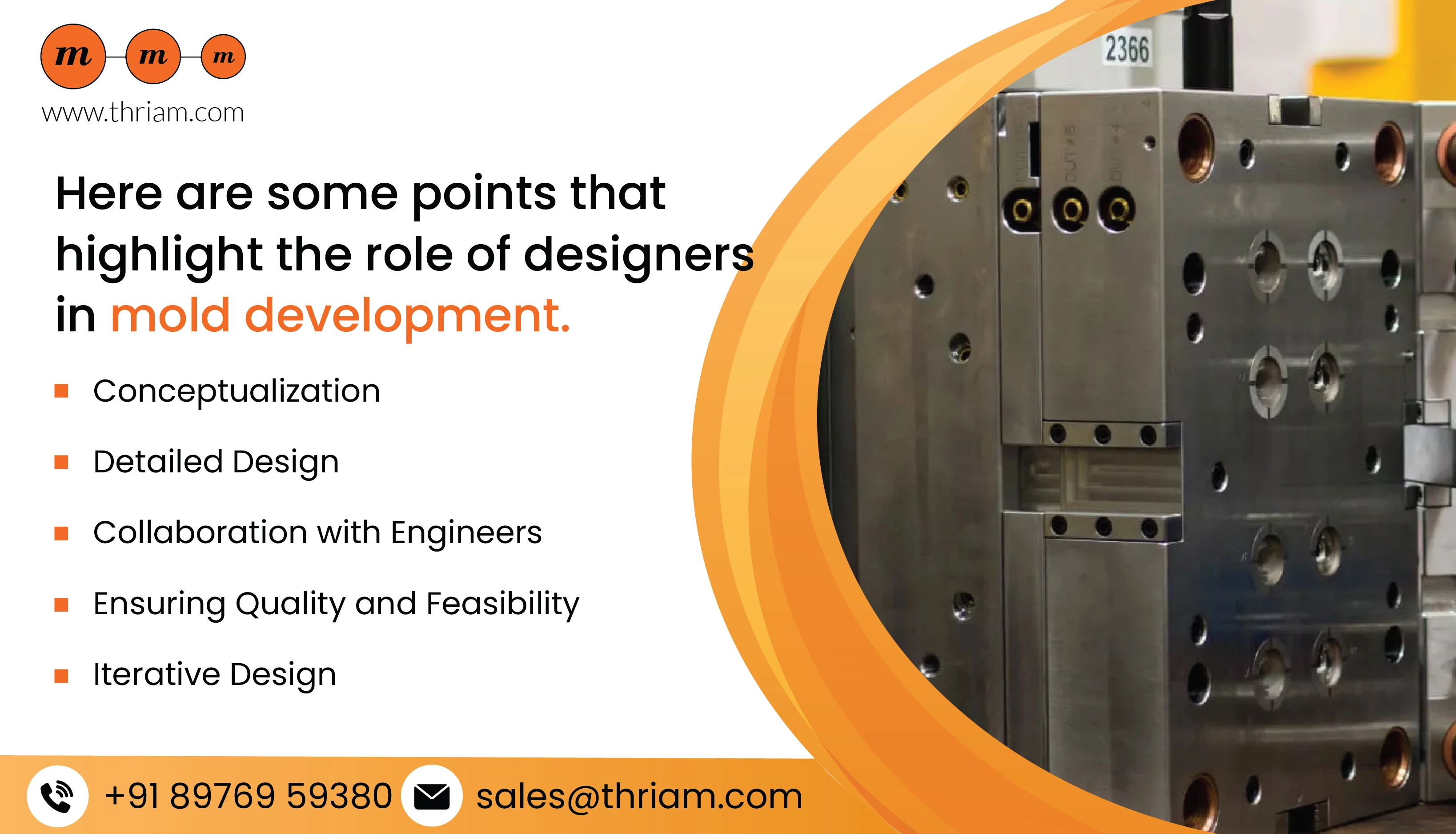 Here are some points that highlight the role of designers in mold development banner by Thriam