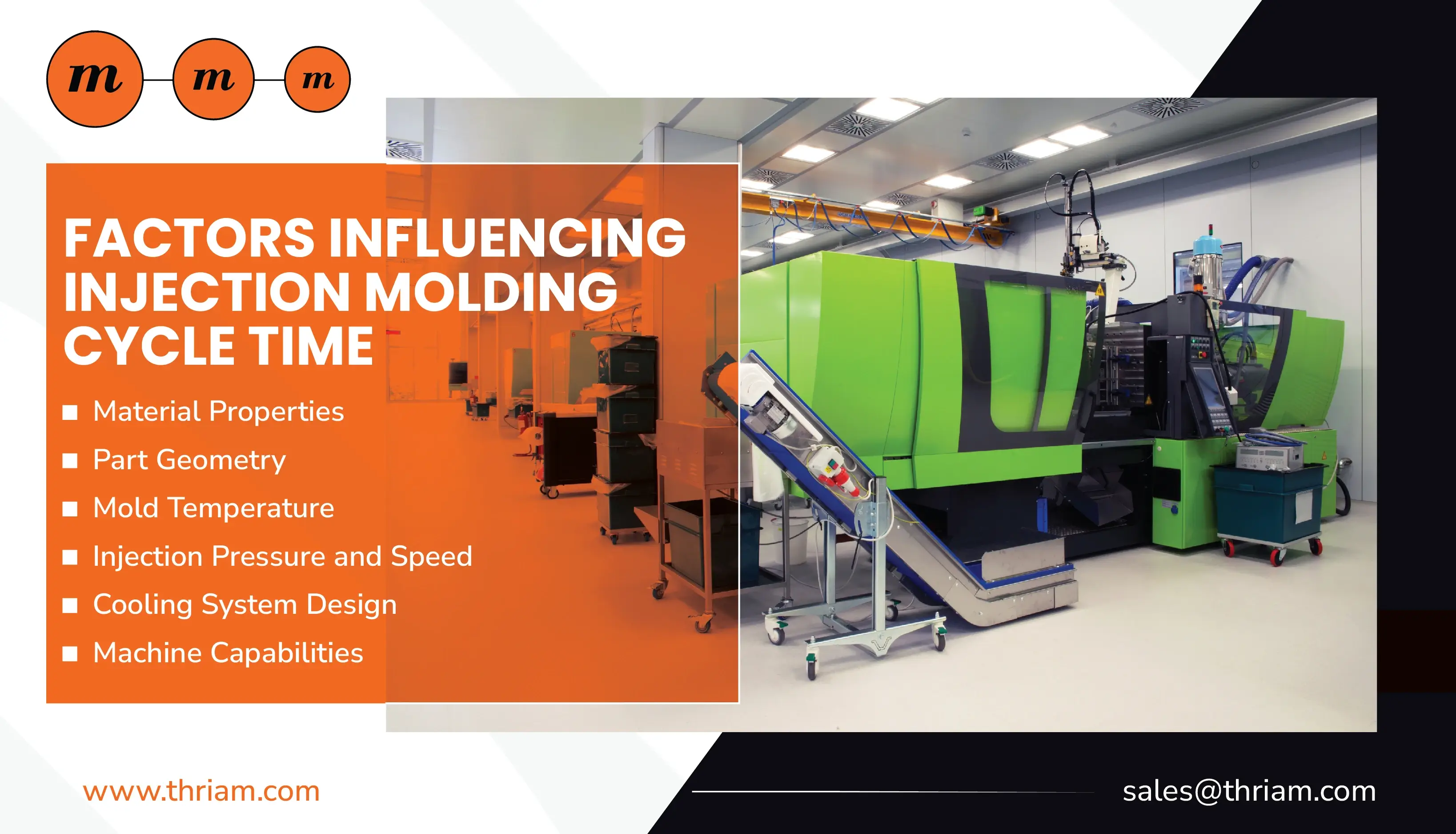 Factors Influencing Injection Molding Cycle Time banner by Thriam