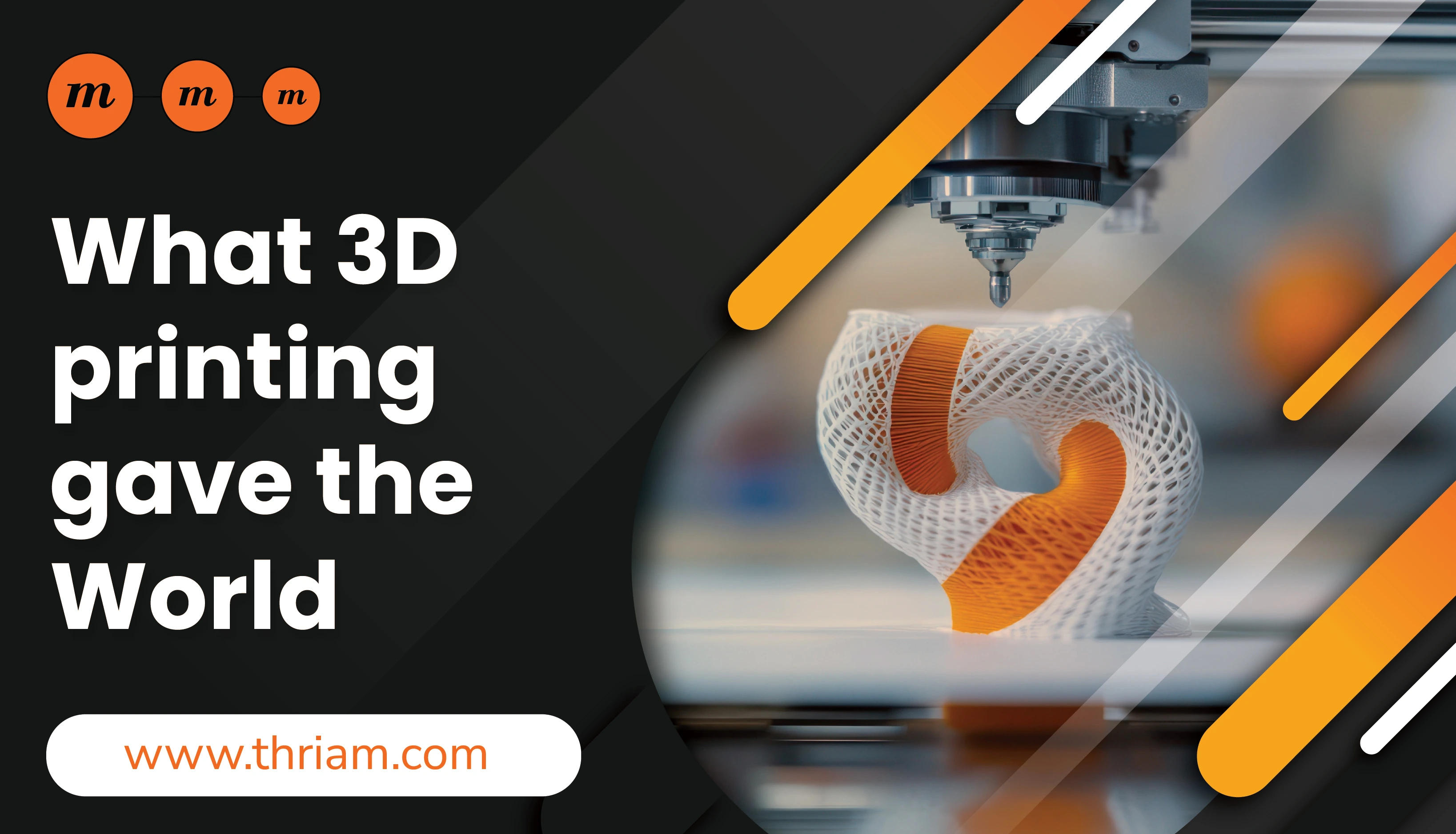 What 3D printing gave the World banner by Thriam