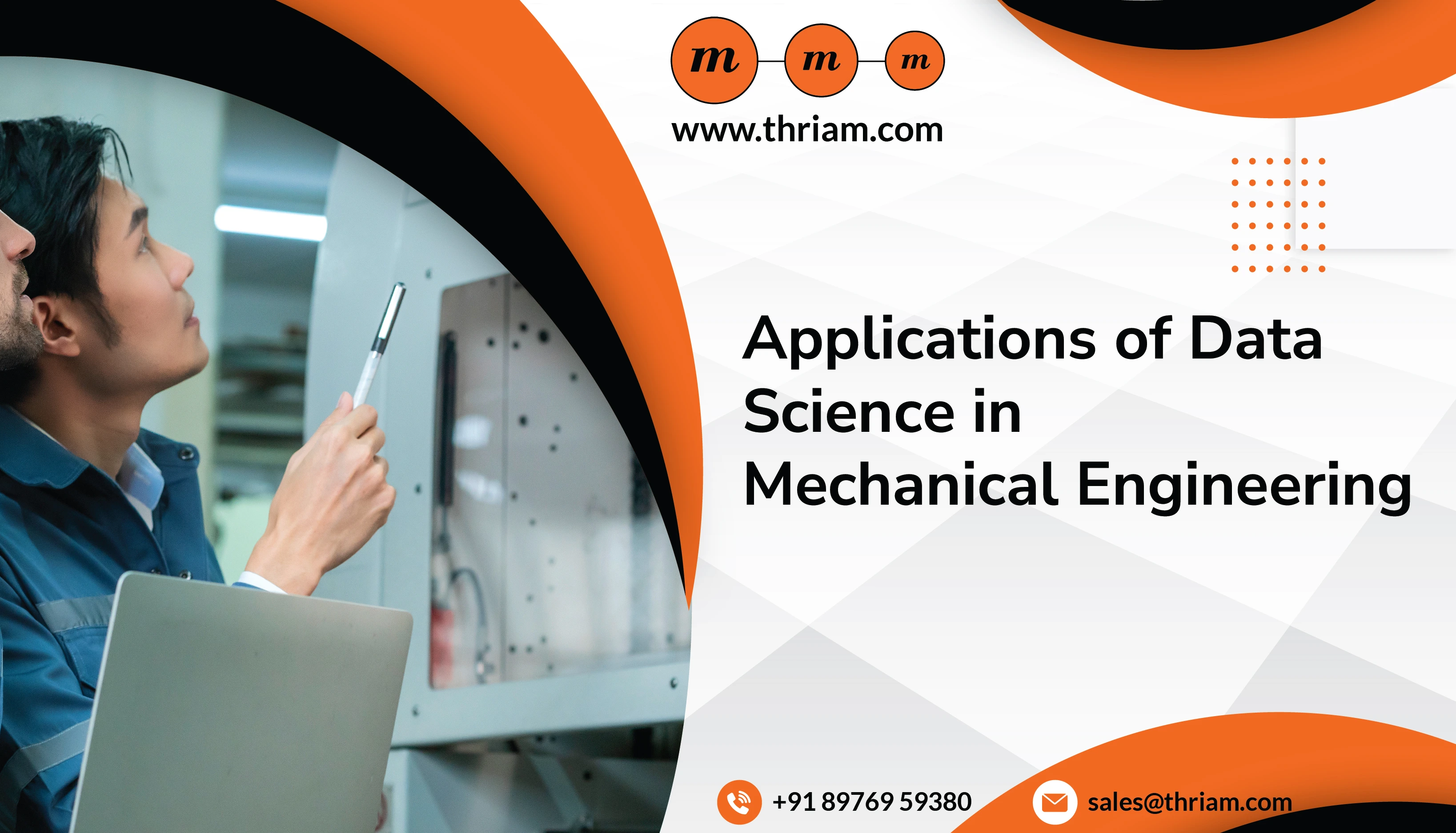 Applications of Data Science in Mechanical Engineering banner by Thriam