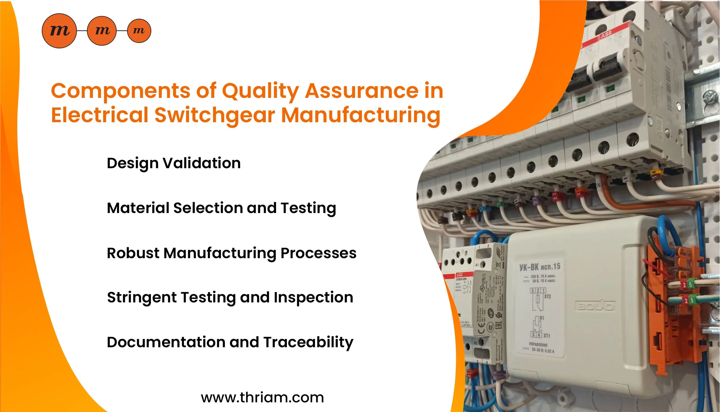 Components of Quality Assurance in Electrical Switchgear Manufacturing banner by Thriam