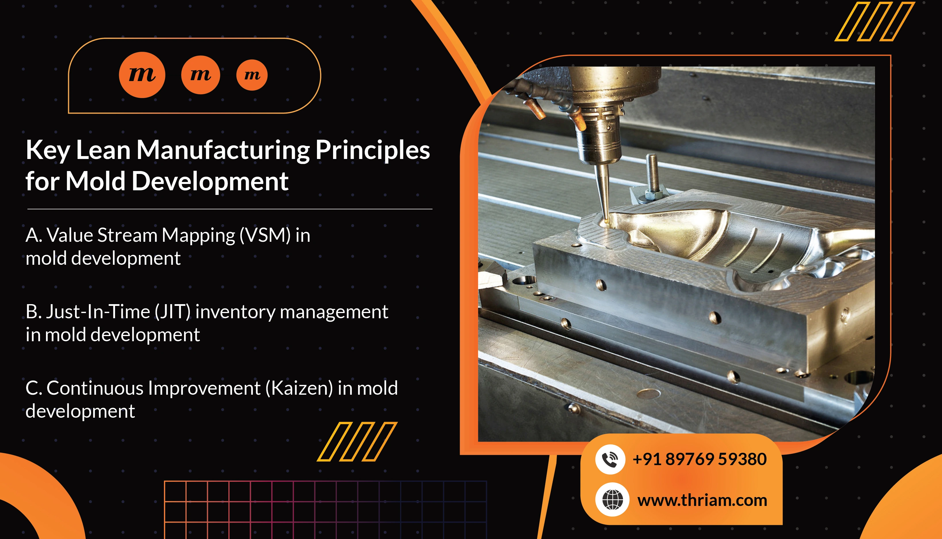 Key Lean Manufacturing Principles for Mold Development banner by Thriam