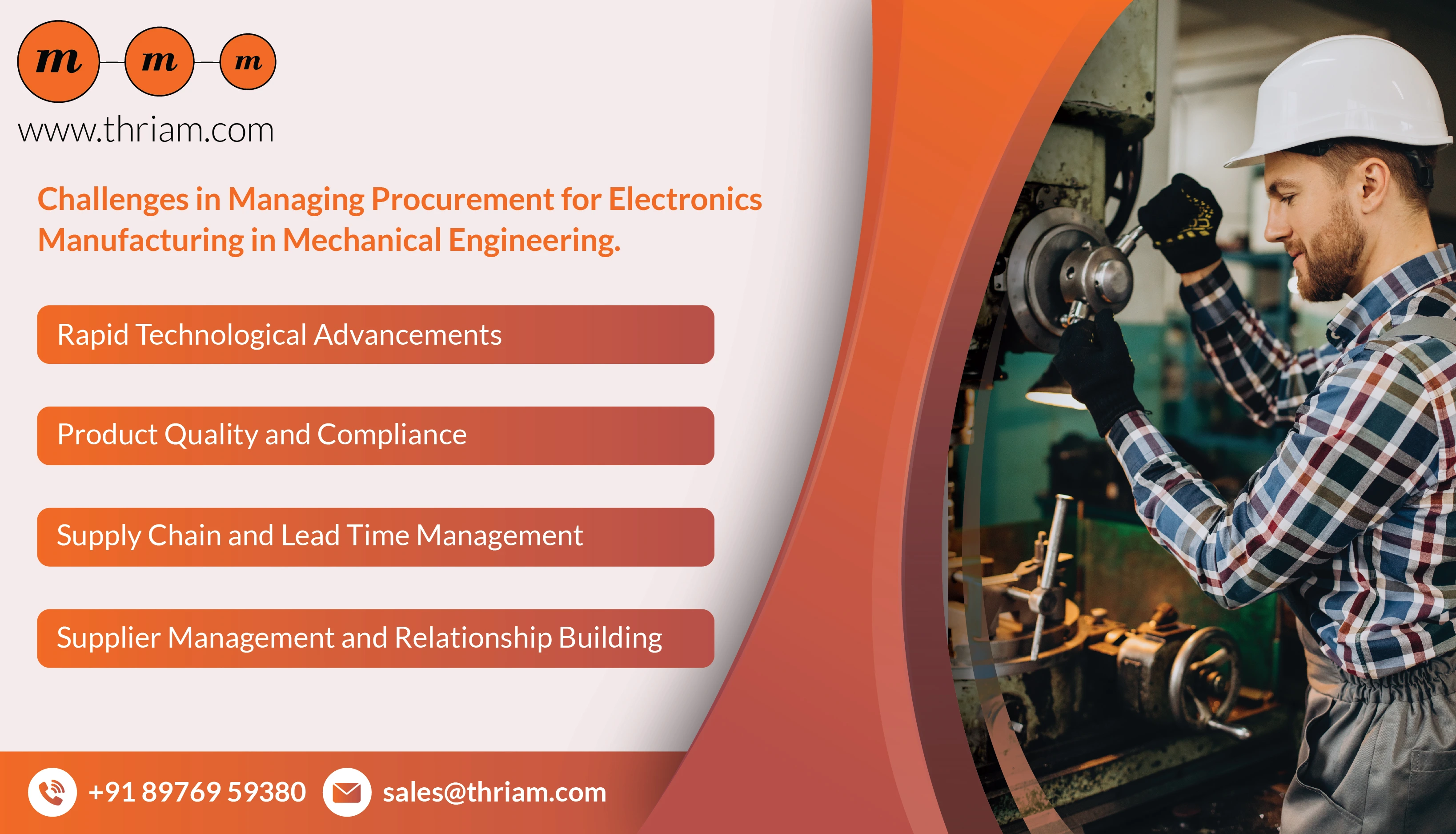 Challenges in Managing Procurement for Electronics Manufacturing in Mechanical Engineering banner by Thriam