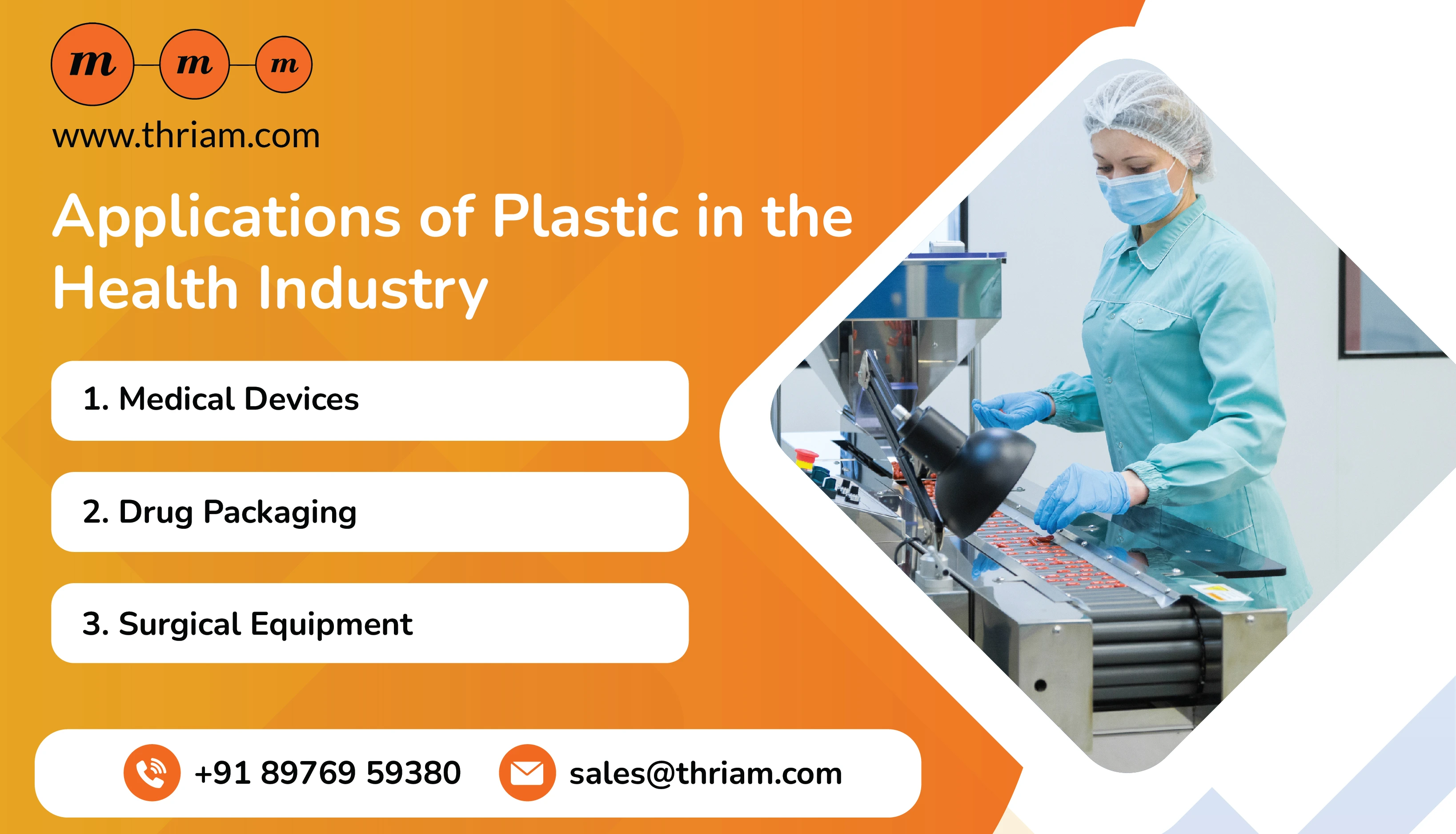 Applications of Plastic in the Health Industry banner by Thriam