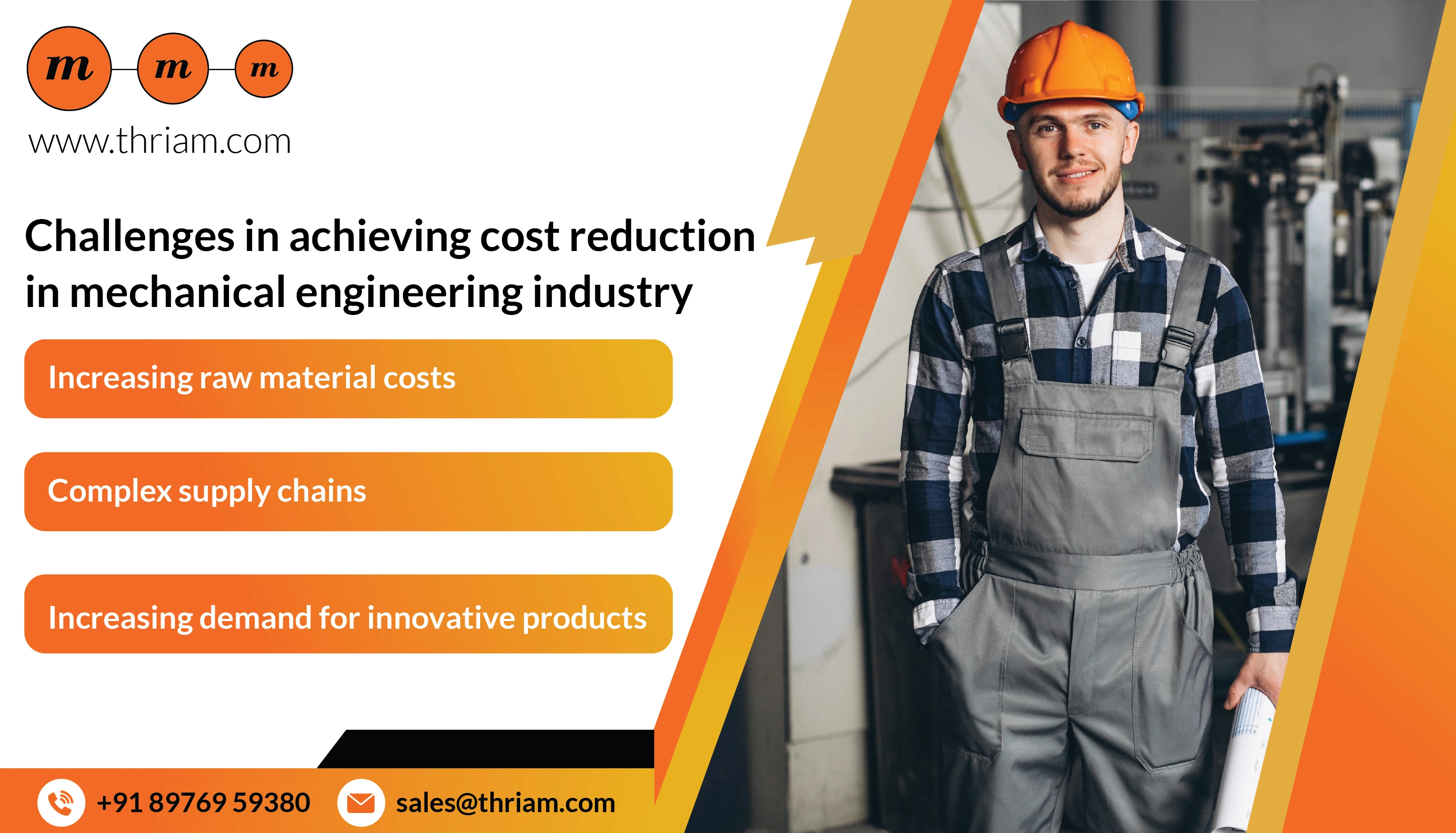 Challenges in achieving cost reduction in mechanical engineering industry banner by Thriam