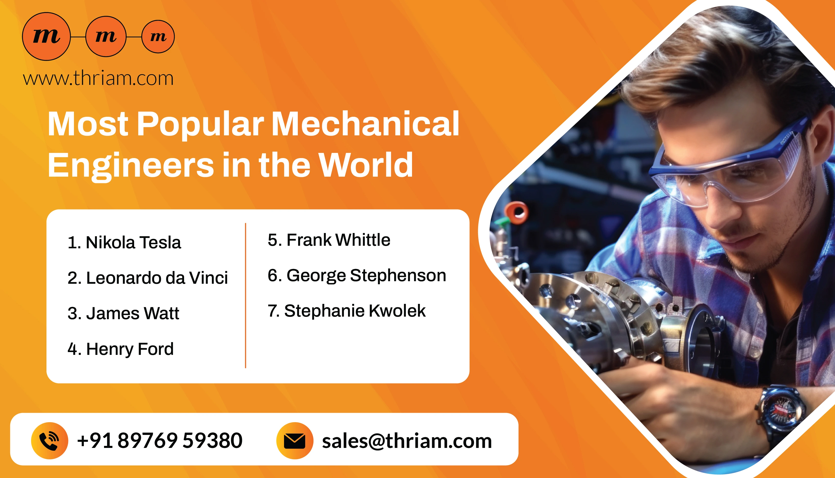 Most Popular Mechanical Engineers in the World banner by Thriam