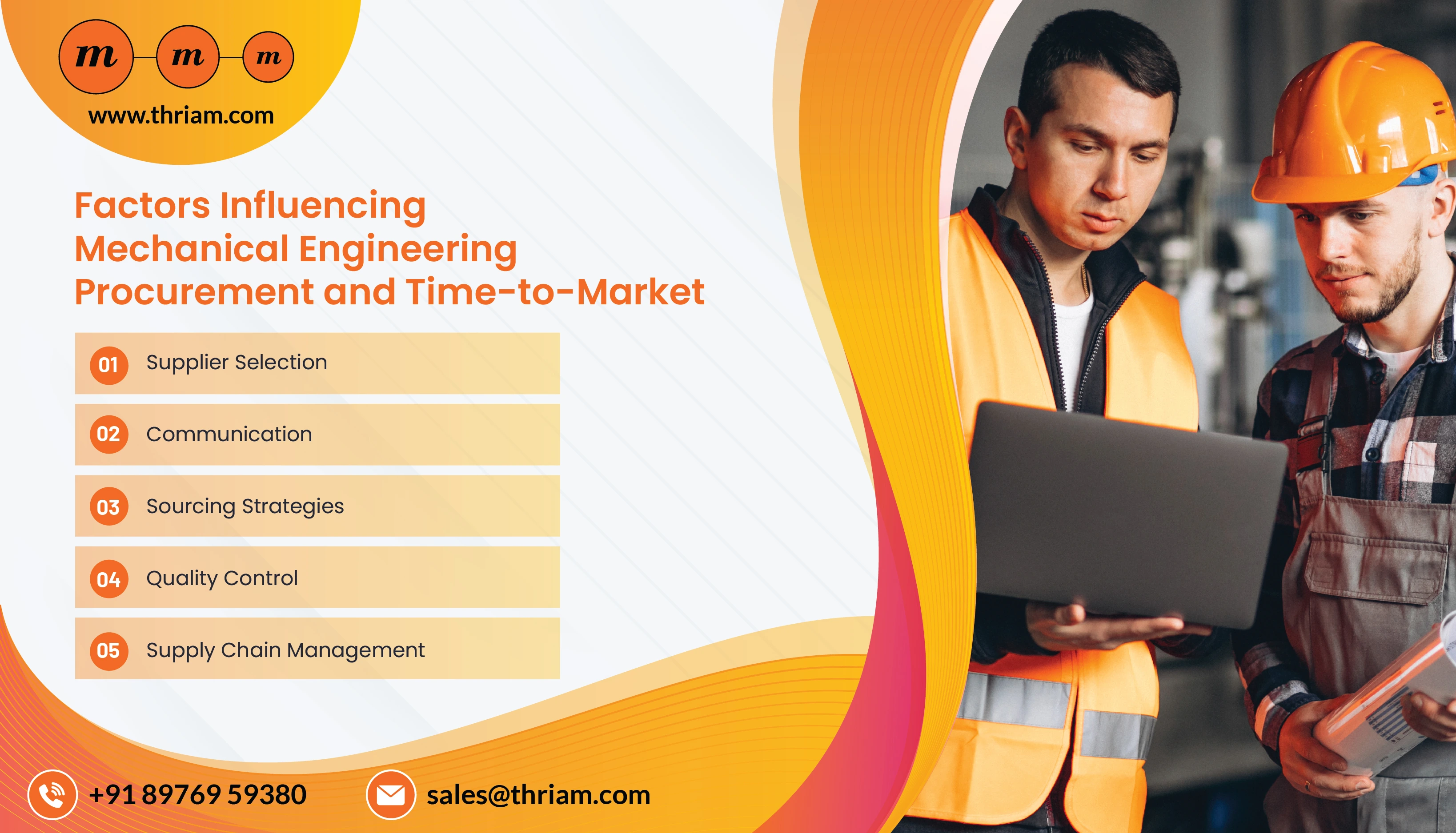 Factors Influencing Mechanical Engineering Procurement and Time-to-Market banner by Thriam