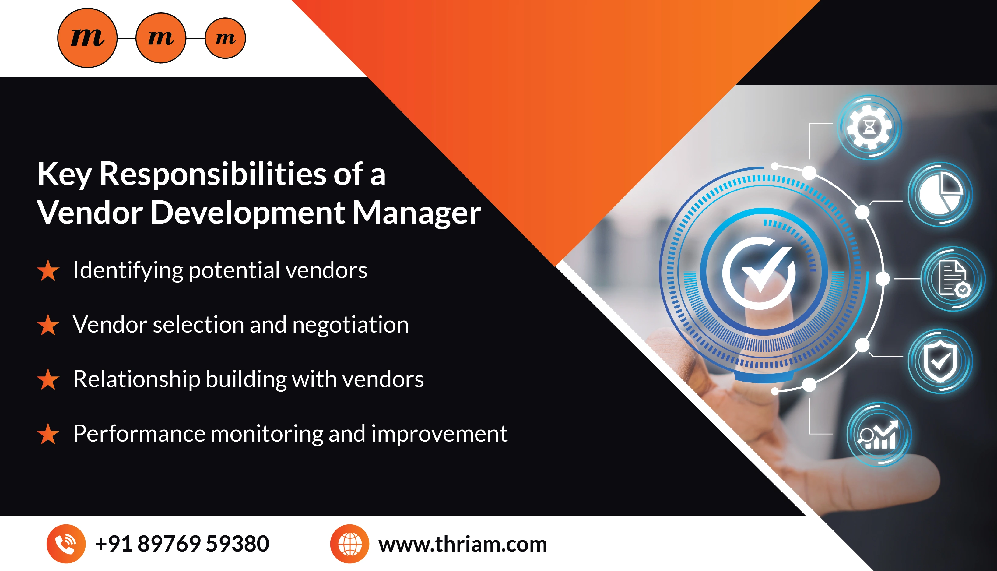 Key Responsibilities of a Vendor Development Manager banner by Thriam