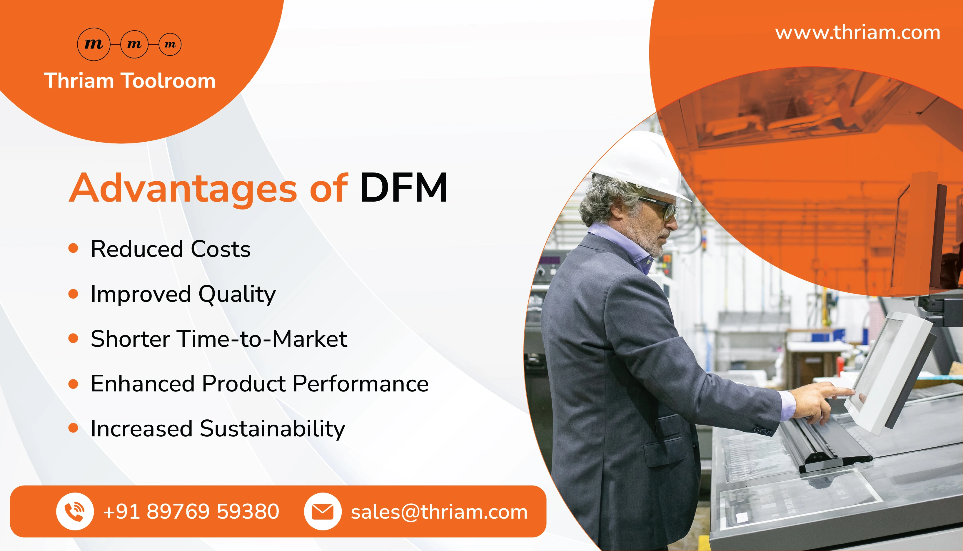 Advantages of DFM banner by Thriam