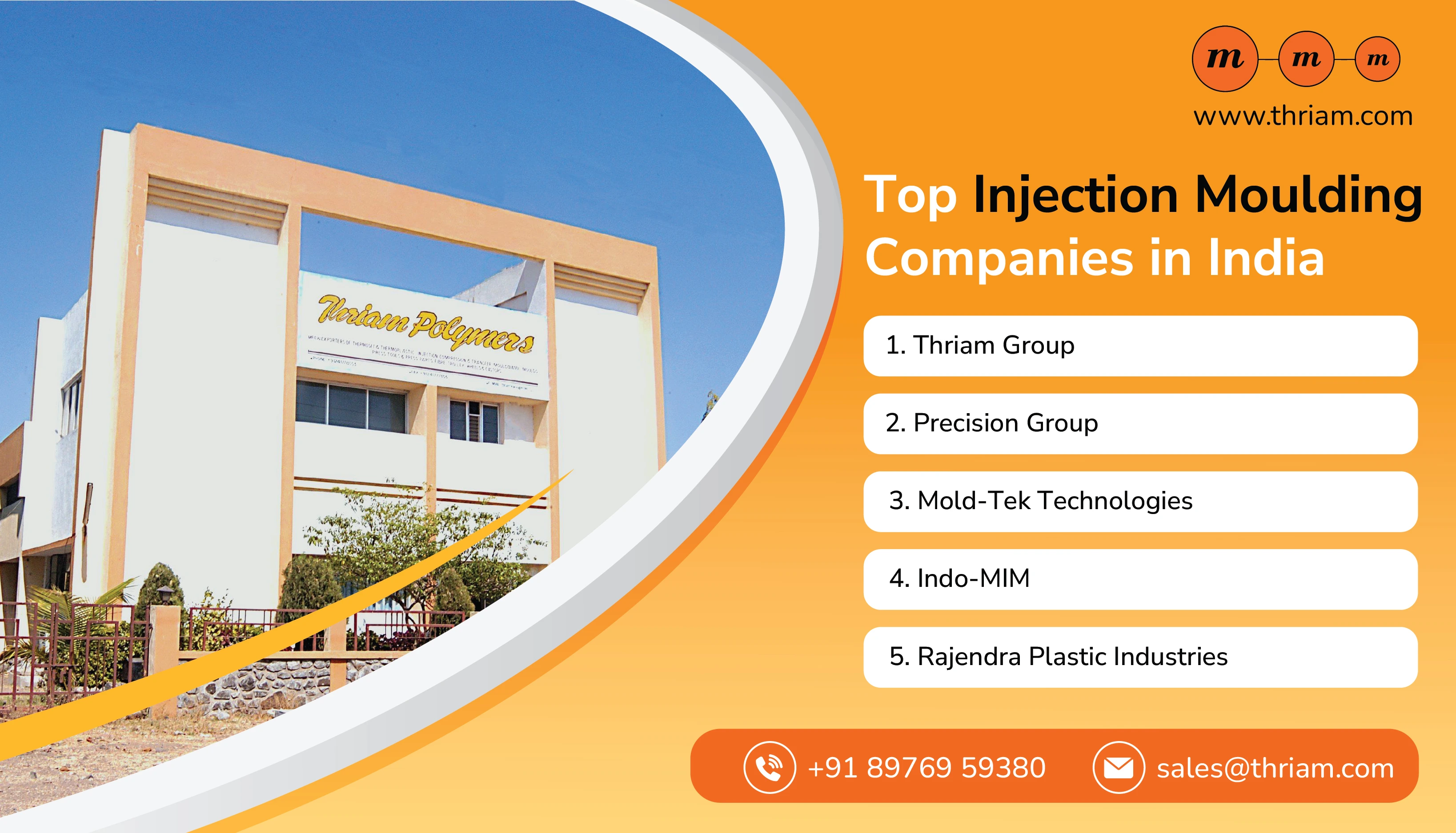 Top Injection Moulding Companies in India banner by Thriam