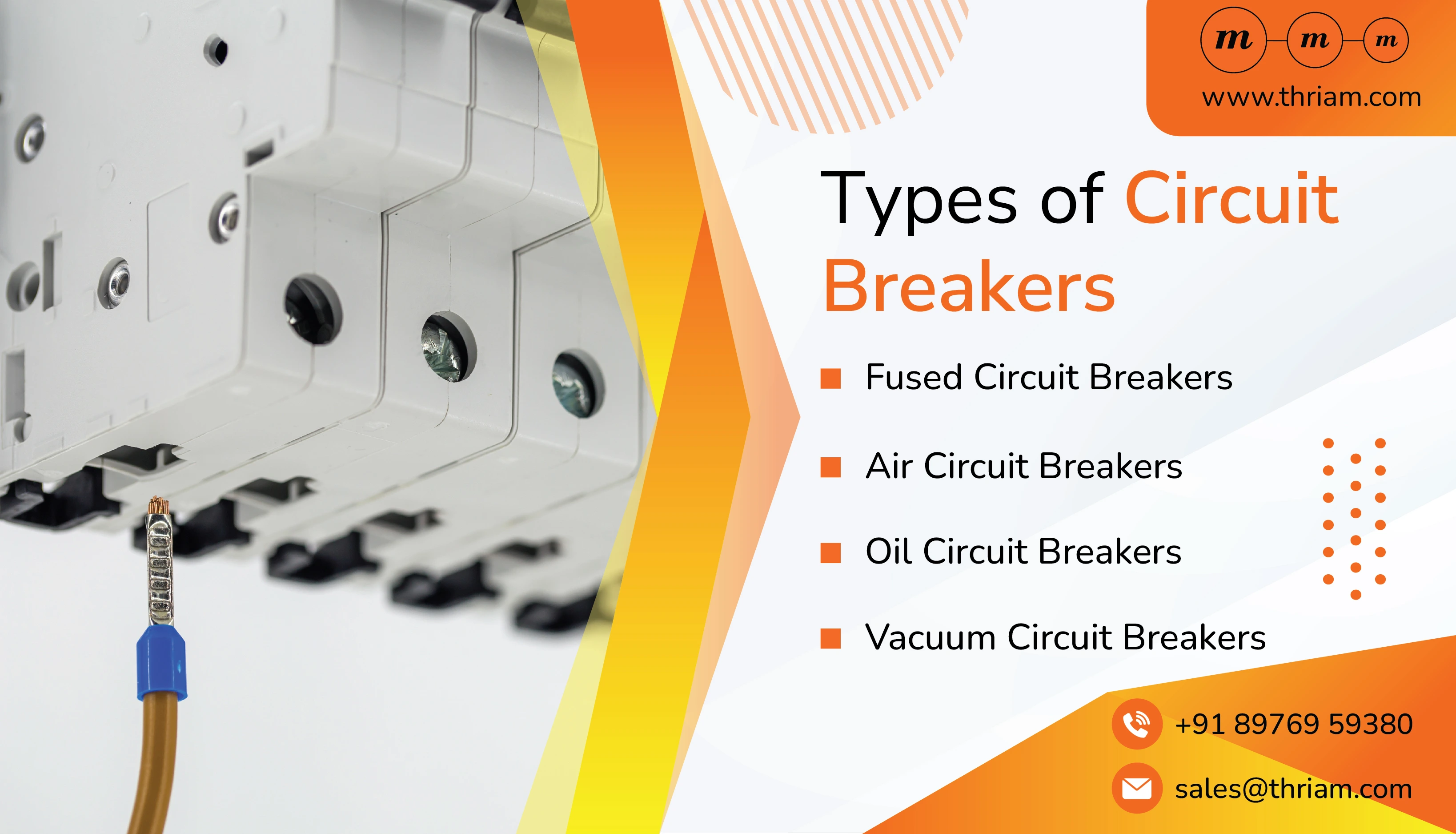 Types of Circuit Breakers banner by Thriam