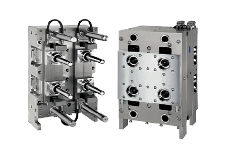 Two halves of Injection mould in open condition